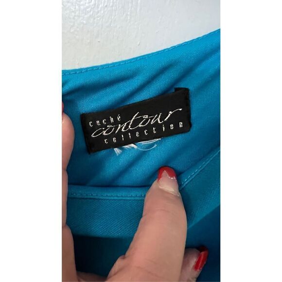 CACHE CONTOUR BLUE DRESS WOMENS SIZE 6 - Picture 4 of 8